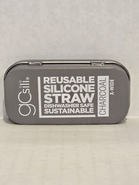 Charcoal Reusable Silicone Straw - X Wide - GoSili